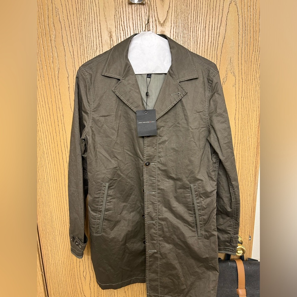 John varvatos gray trench coat